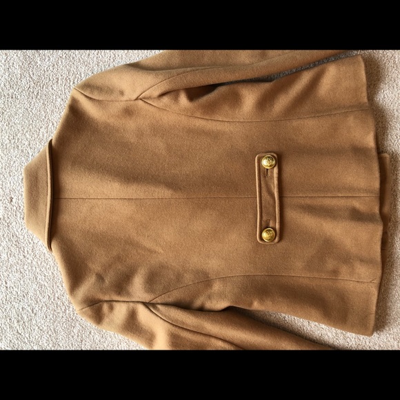 Forever 21 Beige Tan Double Breasted Wool Blend Jacket Coat Blazer Outerwear M - Picture 8 of 8